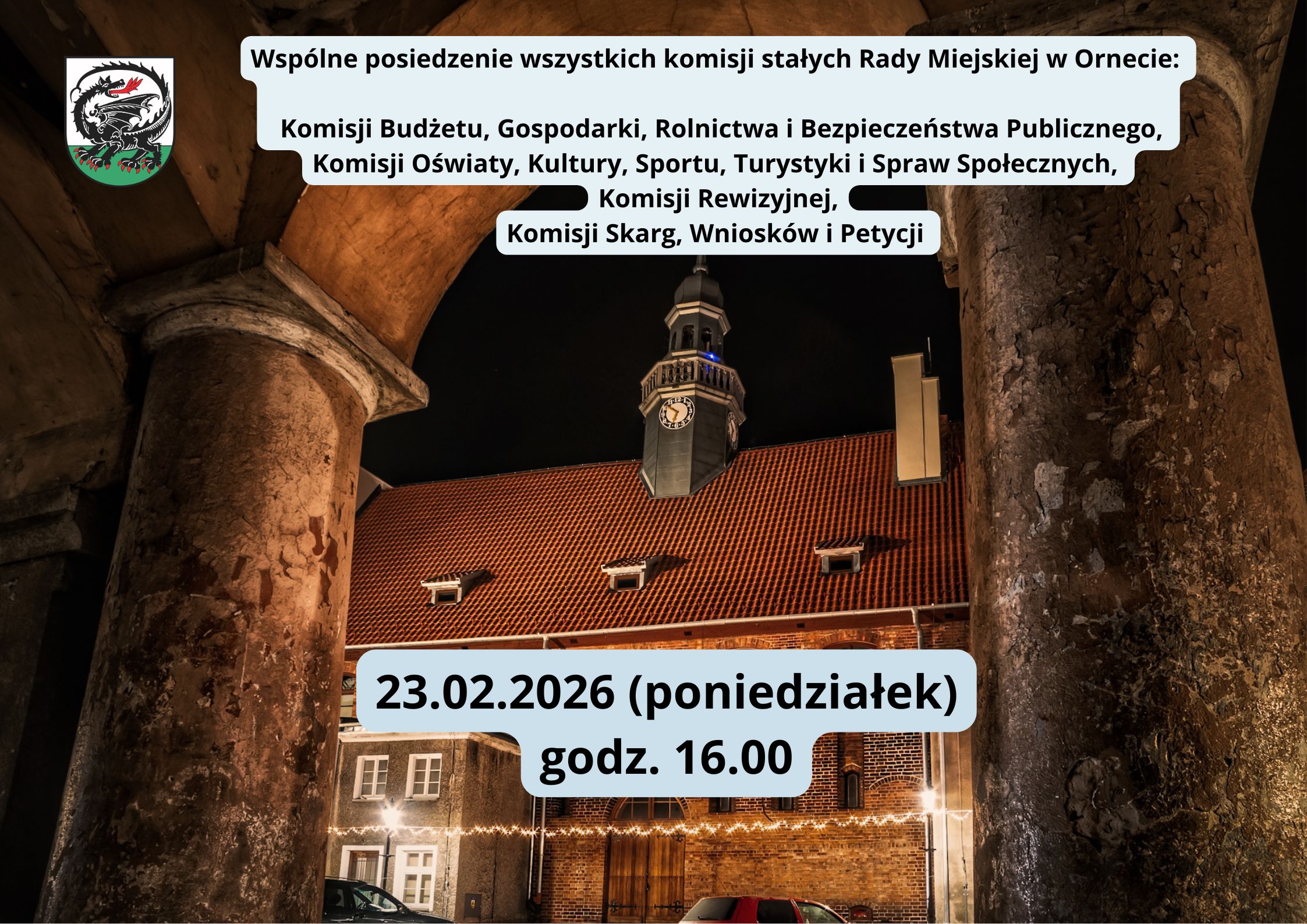 Grafika informacyjna - wspólne posiedzenie wszystkich komisji stałych
